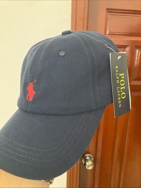 Polo Ralph Lauren Navy Baseball Cap with Red Pony Logo